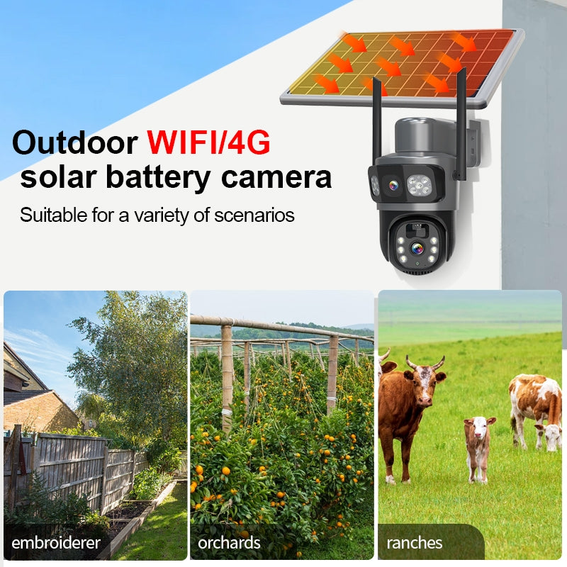 8MP Solar 4G Dual Lens CCTV Camera