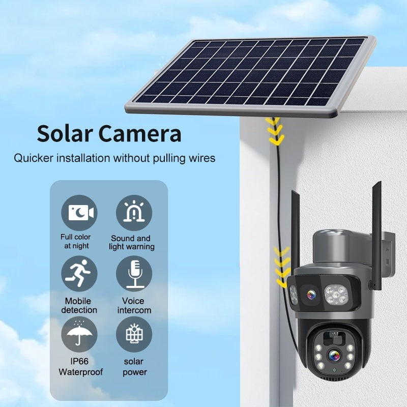 8MP Solar 4G Dual Lens CCTV Camera