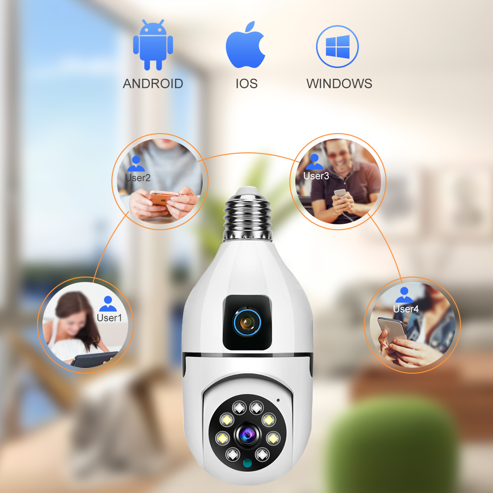 Dual Lens 4MP CCTV Bulb Camera-Contact 053 7986733