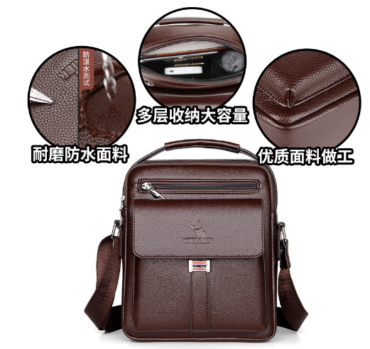 Men's Genuine Leather Shoulder Strap Bag