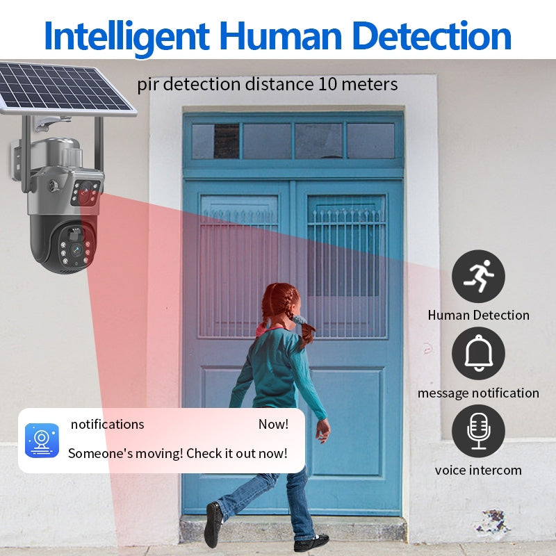 SOLAR 4MP 4G SIM DUAL LENS CCTV CAMERA