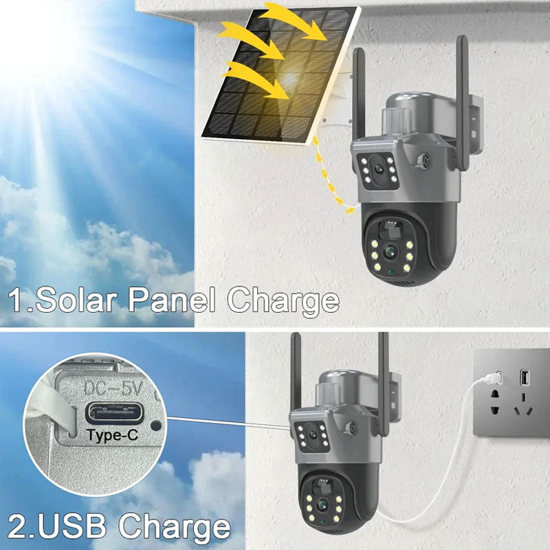 SOLAR 4MP 4G SIM DUAL LENS CCTV CAMERA