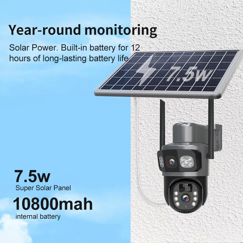 8MP Solar 4G Dual Lens CCTV Camera