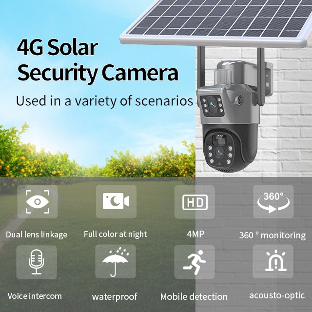 SOLAR 4MP 4G SIM DUAL LENS CCTV CAMERA