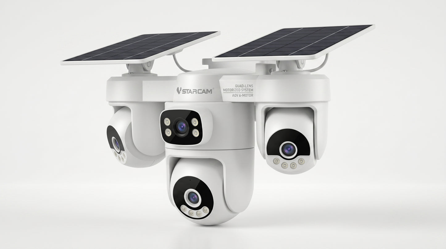 Solar 4-Lens 4G HD AOV  CCTV Camera