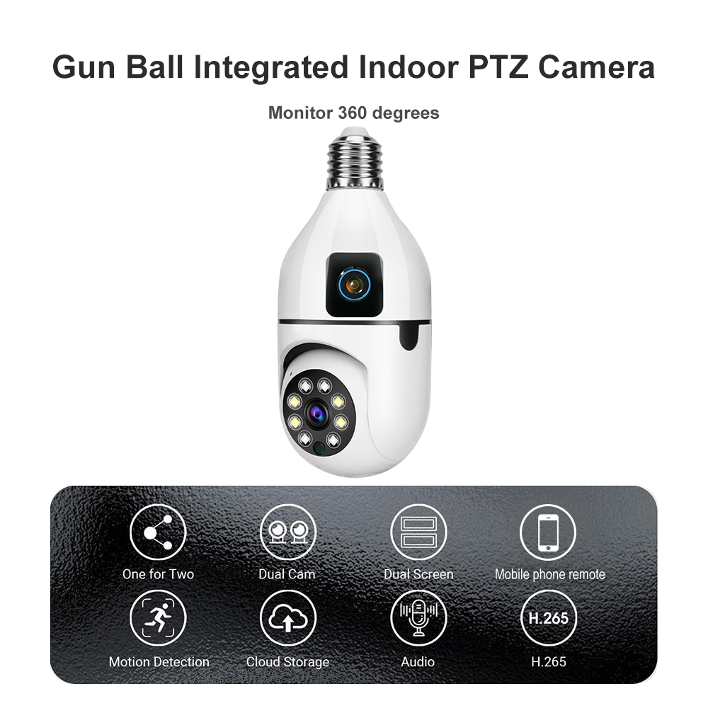 Dual Lens 4MP CCTV Bulb Camera-Contact 053 7986733