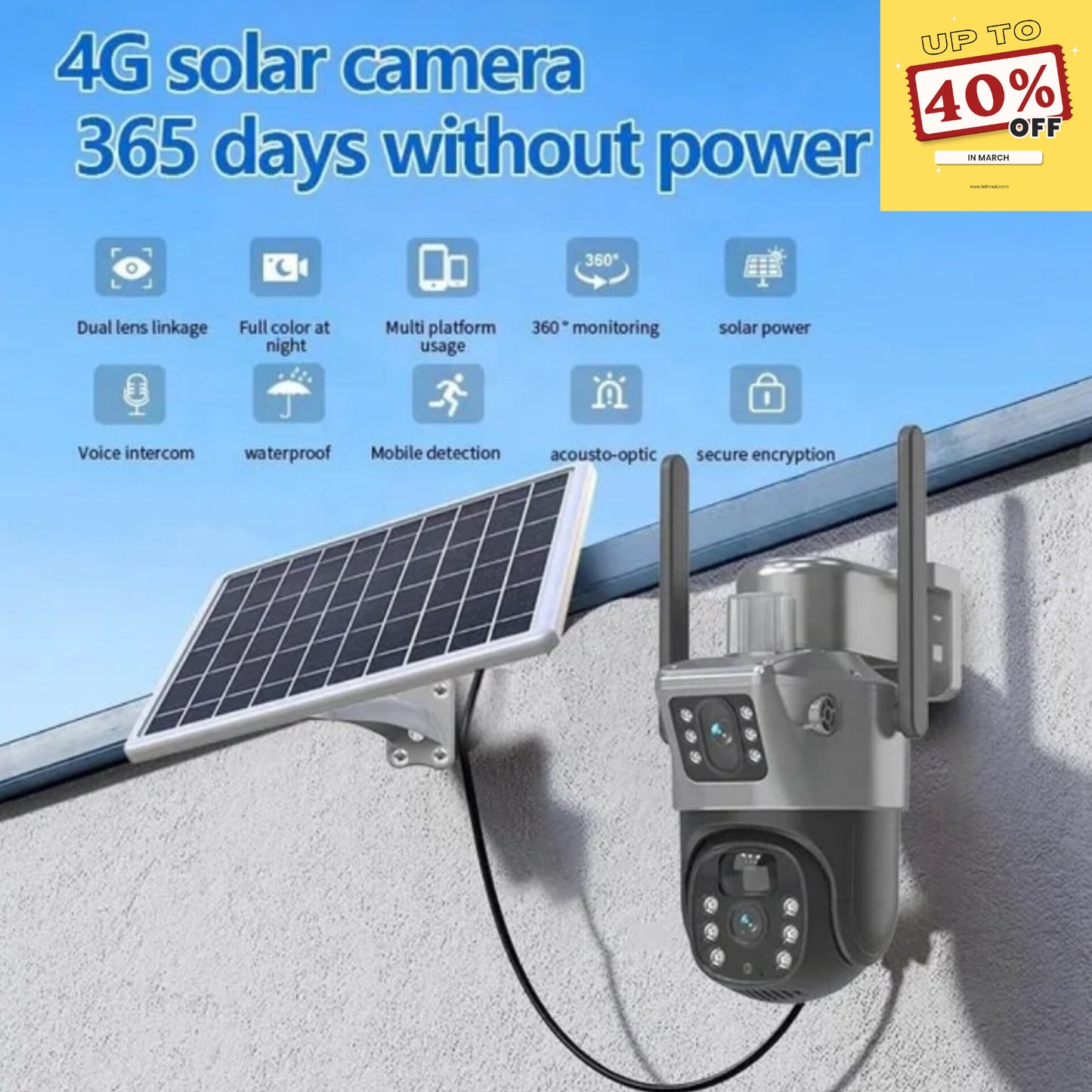 SOLAR 4MP 4G SIM DUAL LENS CCTV CAMERA