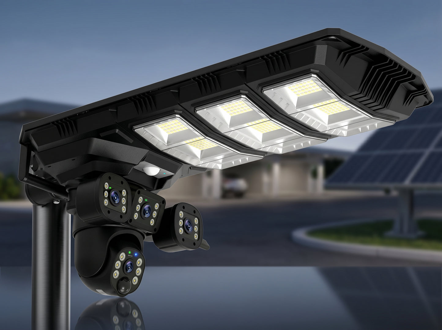 4K Ultra HD 3-Lens 4G Solar CCTV Camera & 450W LED Solar Street Light
