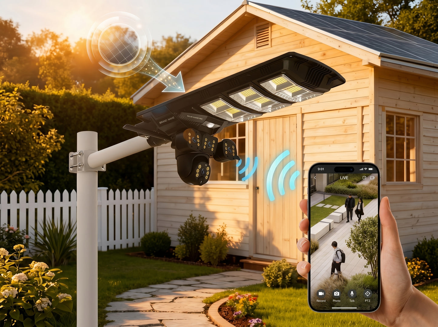 4K Ultra HD 3-Lens 4G Solar CCTV Camera & 450W LED Solar Street Light