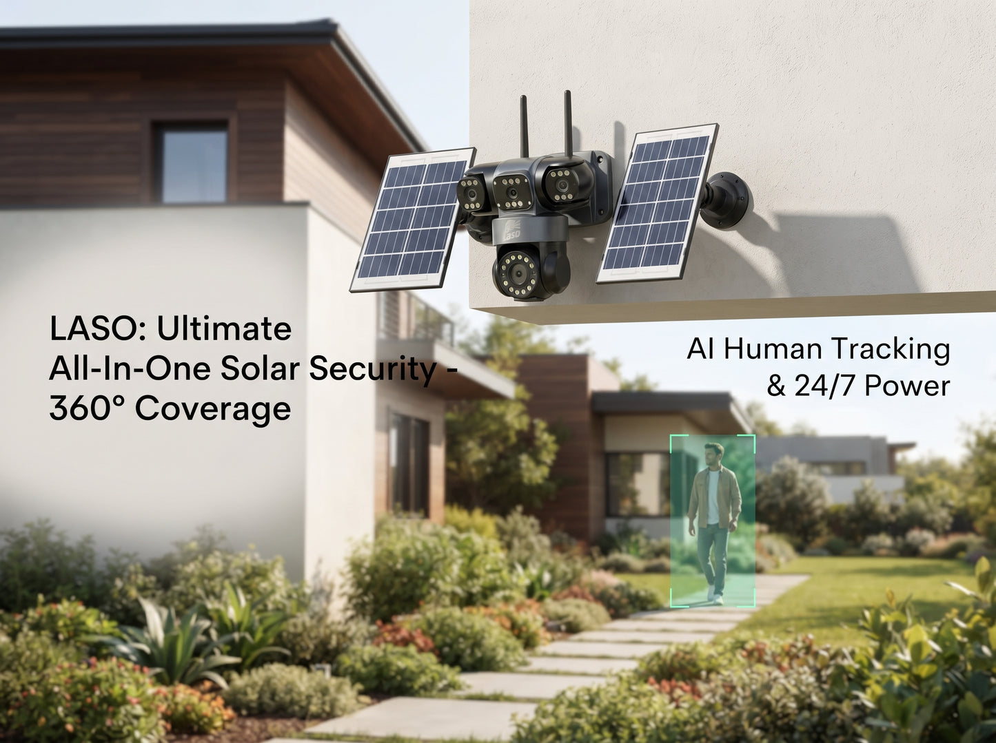 4-Lens 4G HD AOV Solar Security CCTV Camera