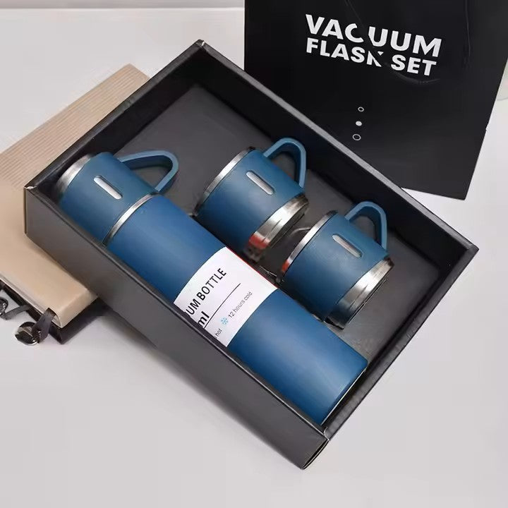 500ML Stainless Steel Flask with 3 Cups - call 0537986733