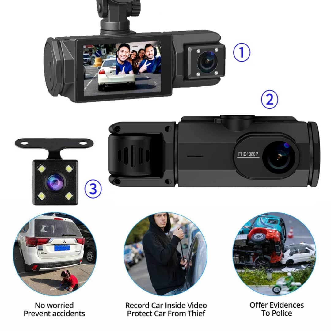 3 Channel Car Dash Board Camera