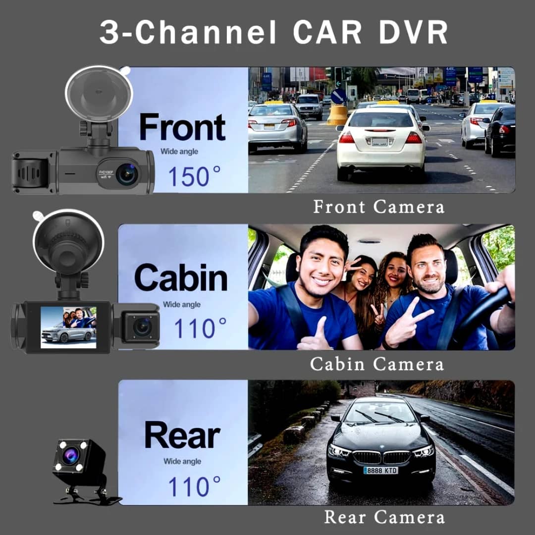 3 Channel Car Dash Board Camera