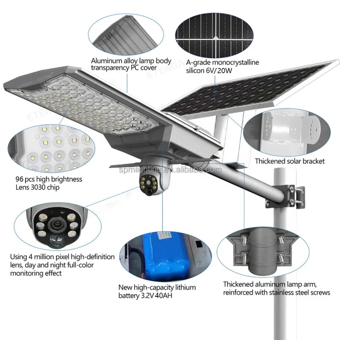4G Solar CCTV +500W High Brightness Converting Solar Street Light