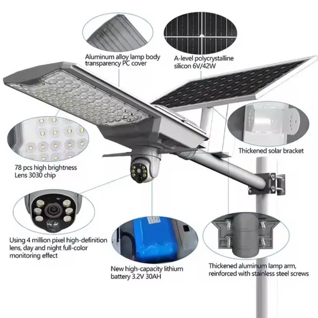 4G Solar CCTV +500W High Brightness Converting Solar Street Light