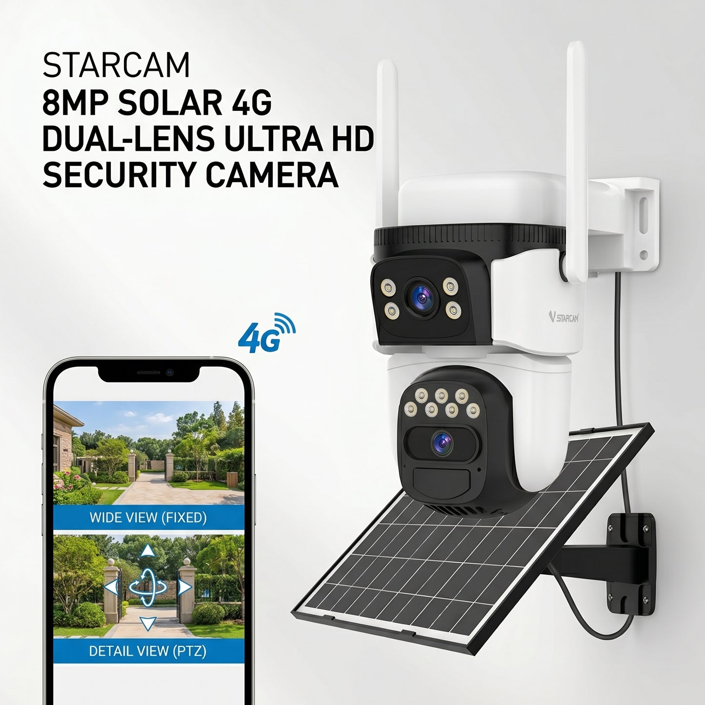 8MP Solar 4G Dual-Lens Ultra HD Security Camera