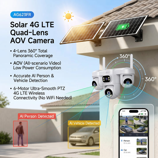 Solar 4-Lens 4G HD AOV  CCTV Camera