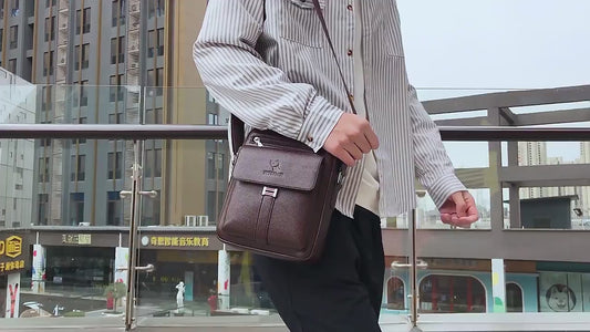 Men's Genuine Leather Shoulder Strap Bag
