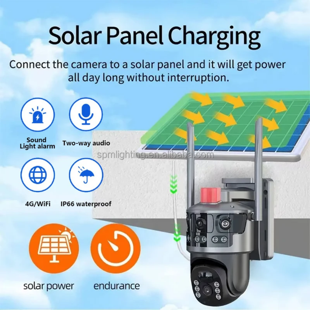 8MP Solar Dual Lens 4G Ultra HD CCTV