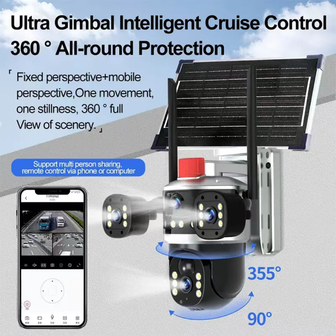 4G Tripple Lens 12MP Solar CCTV
