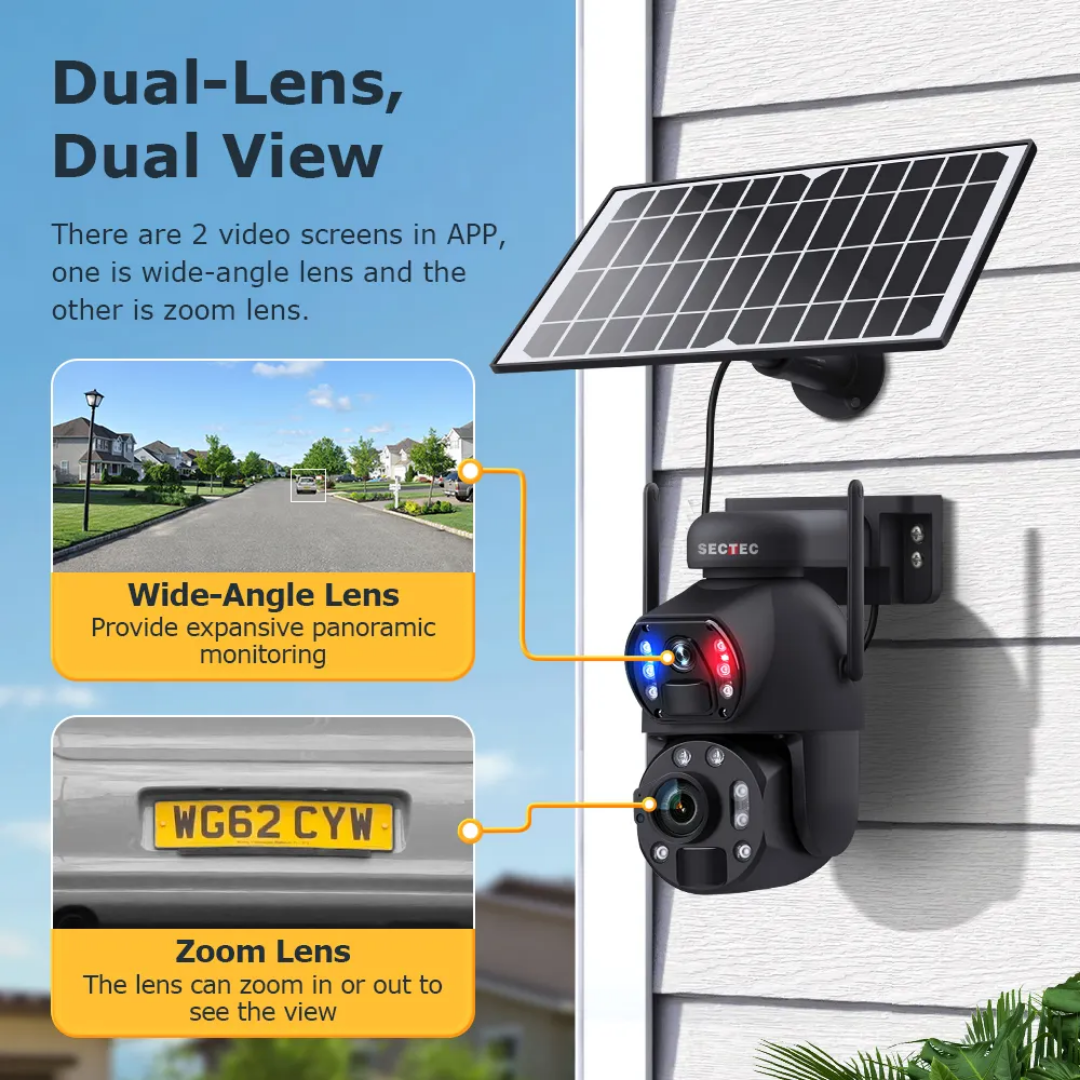 6MP 4G Solar Dual Lens CCTV ×36 Optical Zoom