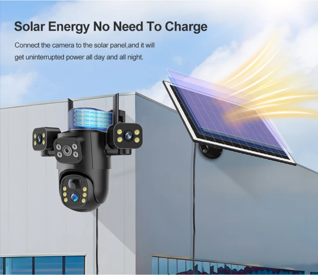 4G Tripple Lens 12MP Solar CCTV