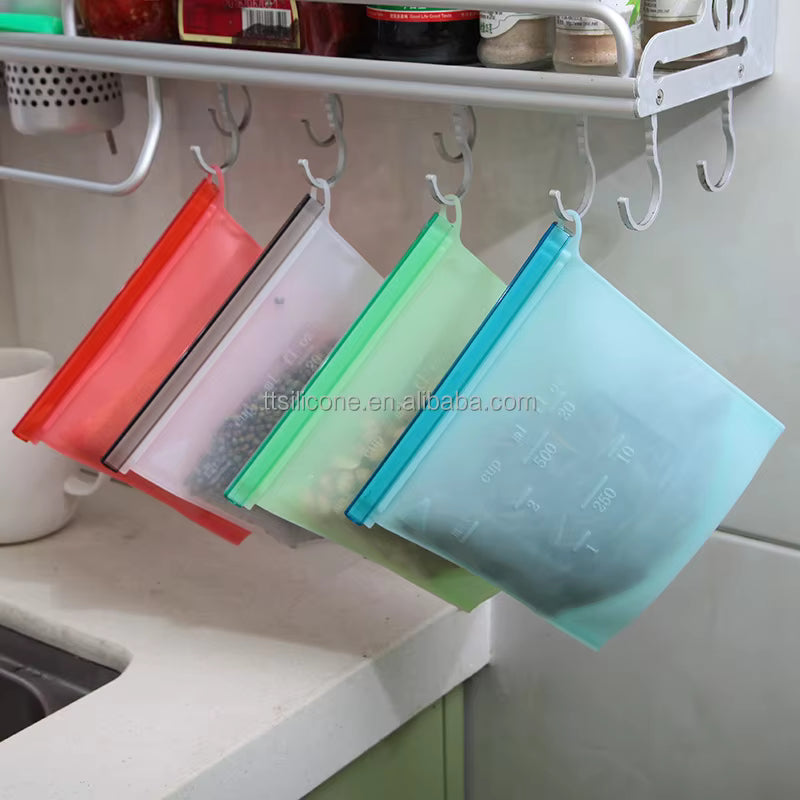 Food Grade 1 Litre Silicon Reuseable Heavy Storage Bag