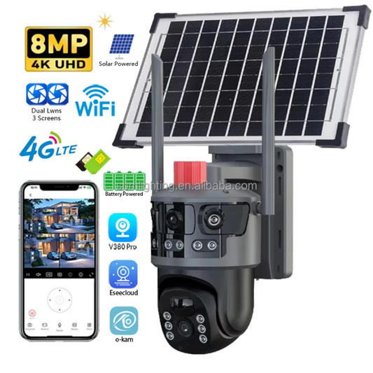 8MP Solar Dual Lens 4G Ultra HD CCTV