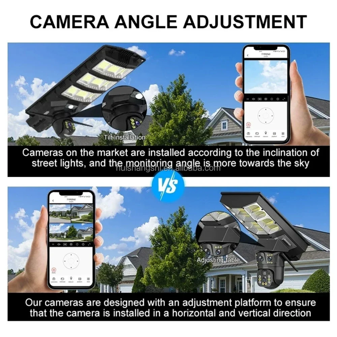 Dual Lens 8MP 4G CCTV + 500W Streetlight
