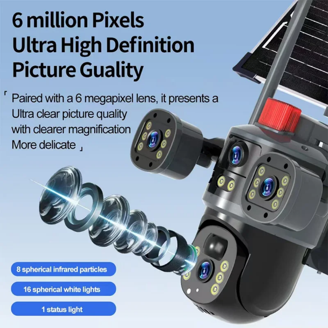 4G Tripple Lens 12MP Solar CCTV