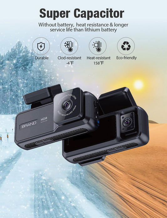 🚗 Dual Lens 4G 2K Car Dashboard Camera – 170° Wide Angle, Night Vision, GPS, Parking Assist, Cloud Storage