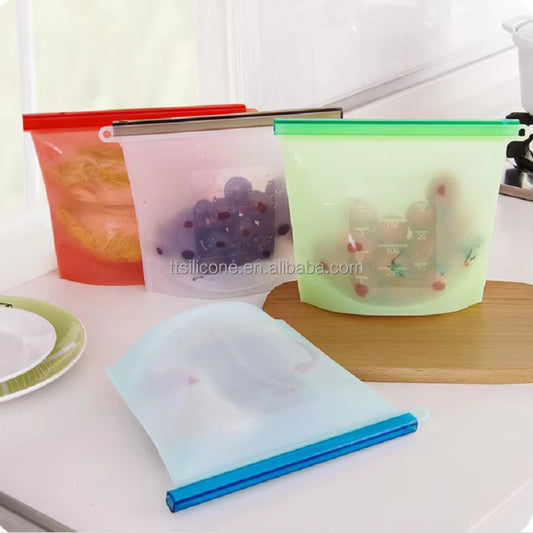 Food Grade 1 Litre Silicon Reuseable Heavy Storage Bag