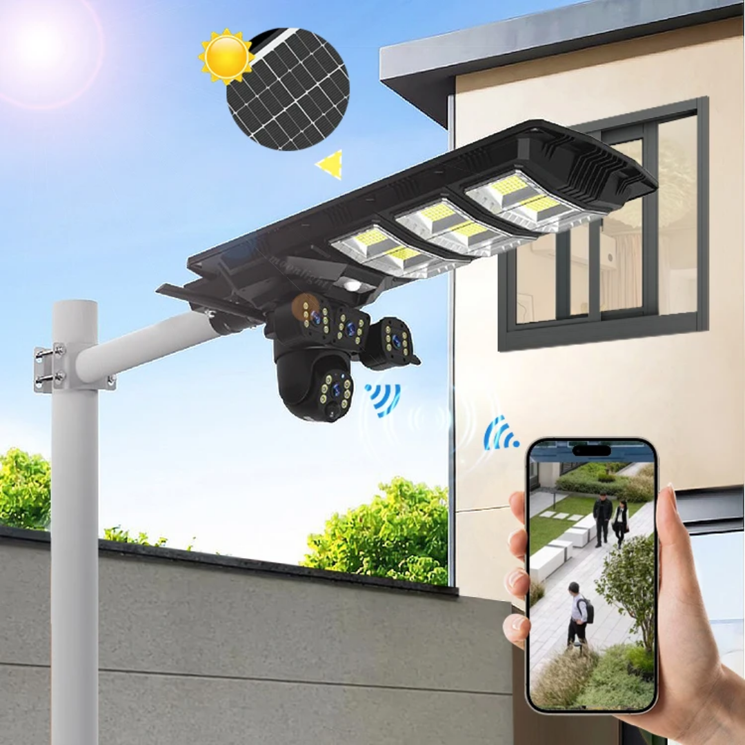 8MP Dual Lens Solar 4G CCTV + 450W Solar Street Light