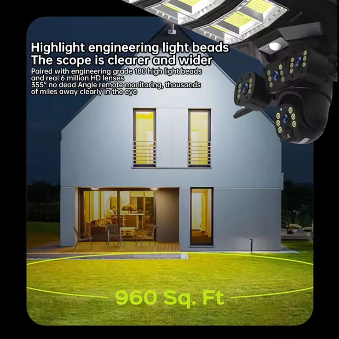 8MP Dual Lens Solar 4G CCTV + 450W Solar Street Light