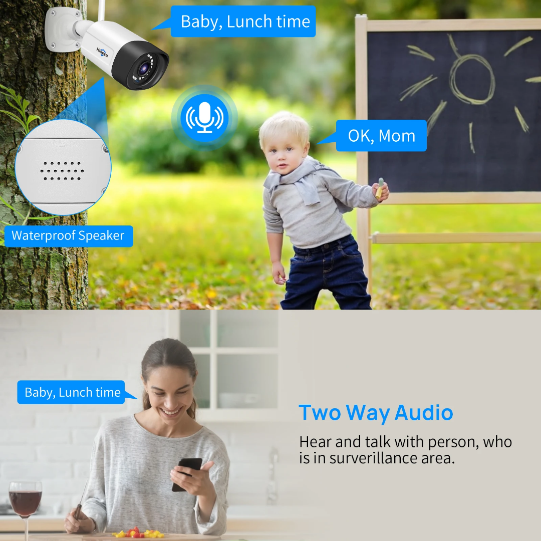 5mp, 2 way audio, 16 Channel, 8 Camera WiFi NVR Kit Set with 3TB Storage