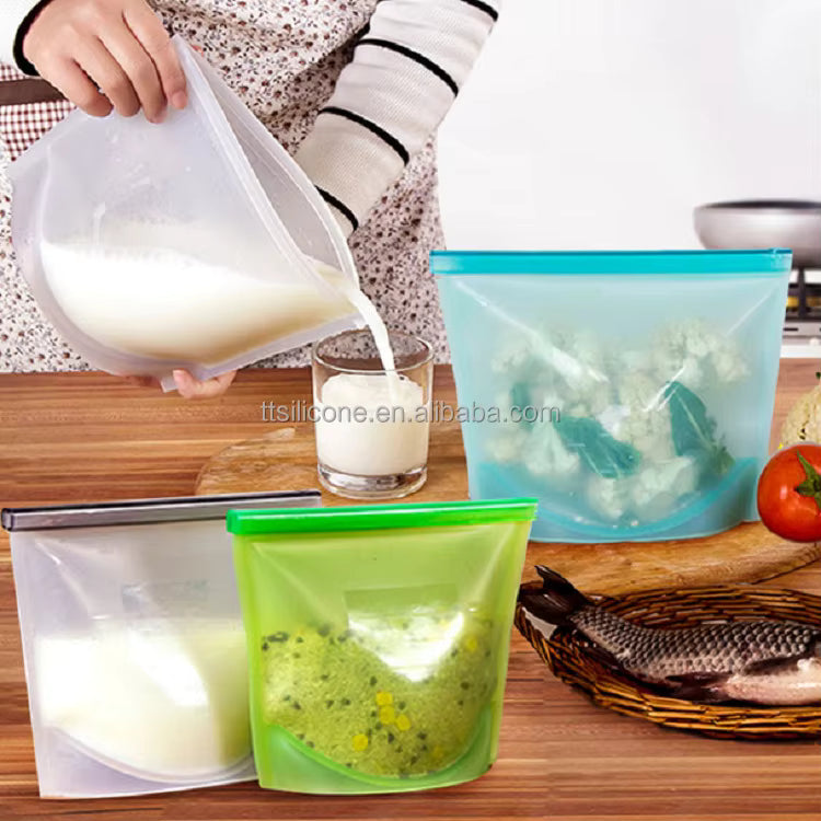 Food Grade 1 Litre Silicon Reuseable Heavy Storage Bag