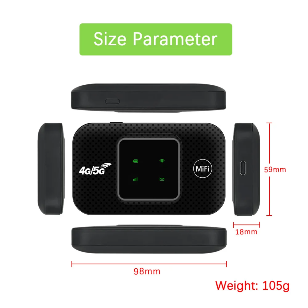 Ultimate 4G Portable WiFi Hotspot | 300Mbps High-Speed LTE Mobile Router | 3000mAh Built-in Power