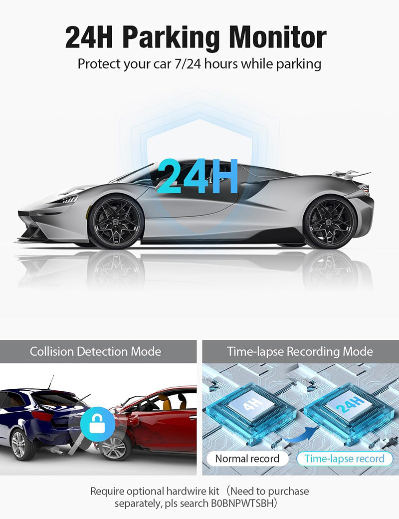 🚗 Dual Lens 4G 2K Car Dashboard Camera – 170° Wide Angle, Night Vision, GPS, Parking Assist, Cloud Storage