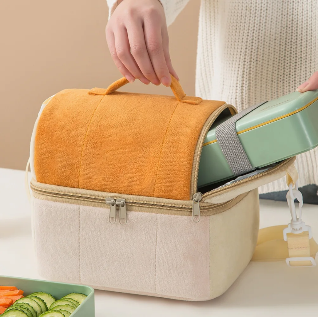Fluffy Insulated Double sided Lunch bag